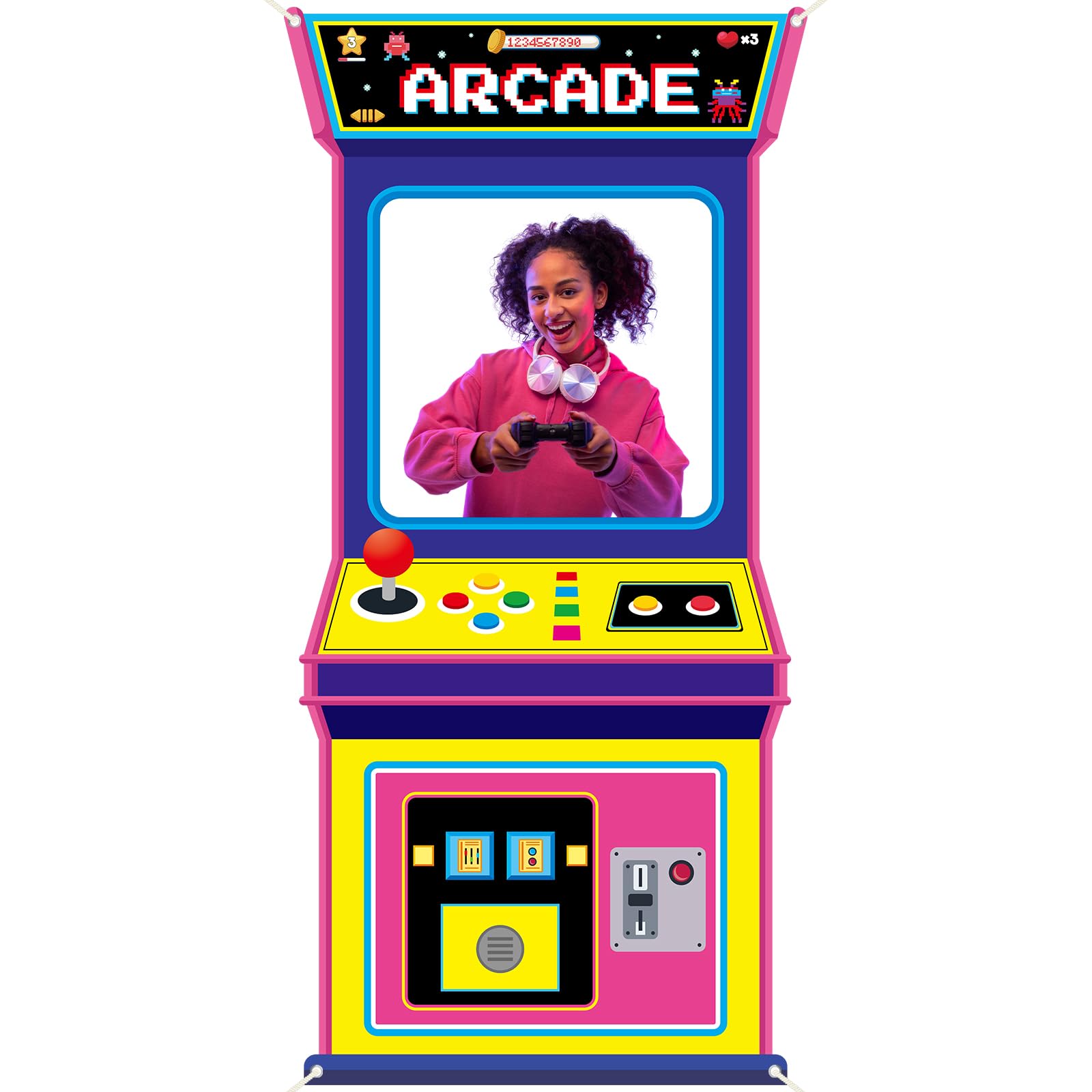 Retro Gaming Event - Latar Belakang Foto Game Arcade Kain