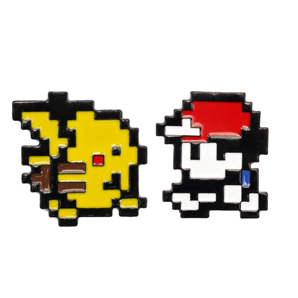 Retro Gaming Pokemon - 2 Buah Pin Enamel Pokemon Piksel