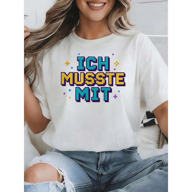 Retro Gaming Font Free - Kaos Oblong 'Ich Musste Mit German
