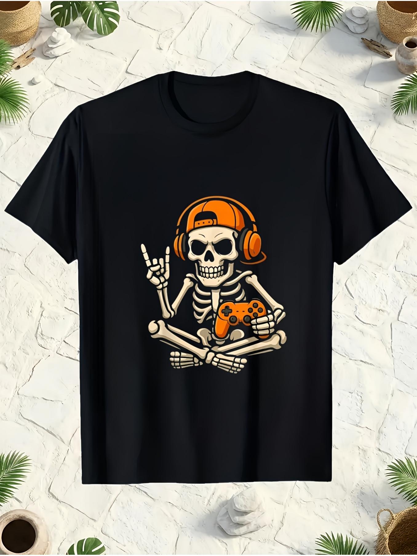 Retro Gaming Event - Kaos Pria dengan Motif Tengkorak untuk