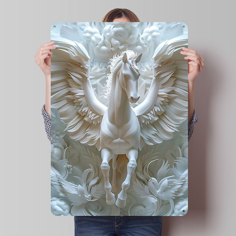 Retro Gaming Wallpaper - Poster Tinplate Sayap Kuda Putih Pegasus
