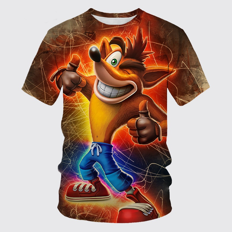 Retro Gaming Aesthetic - Kaos 3D Print Retro Game Crash