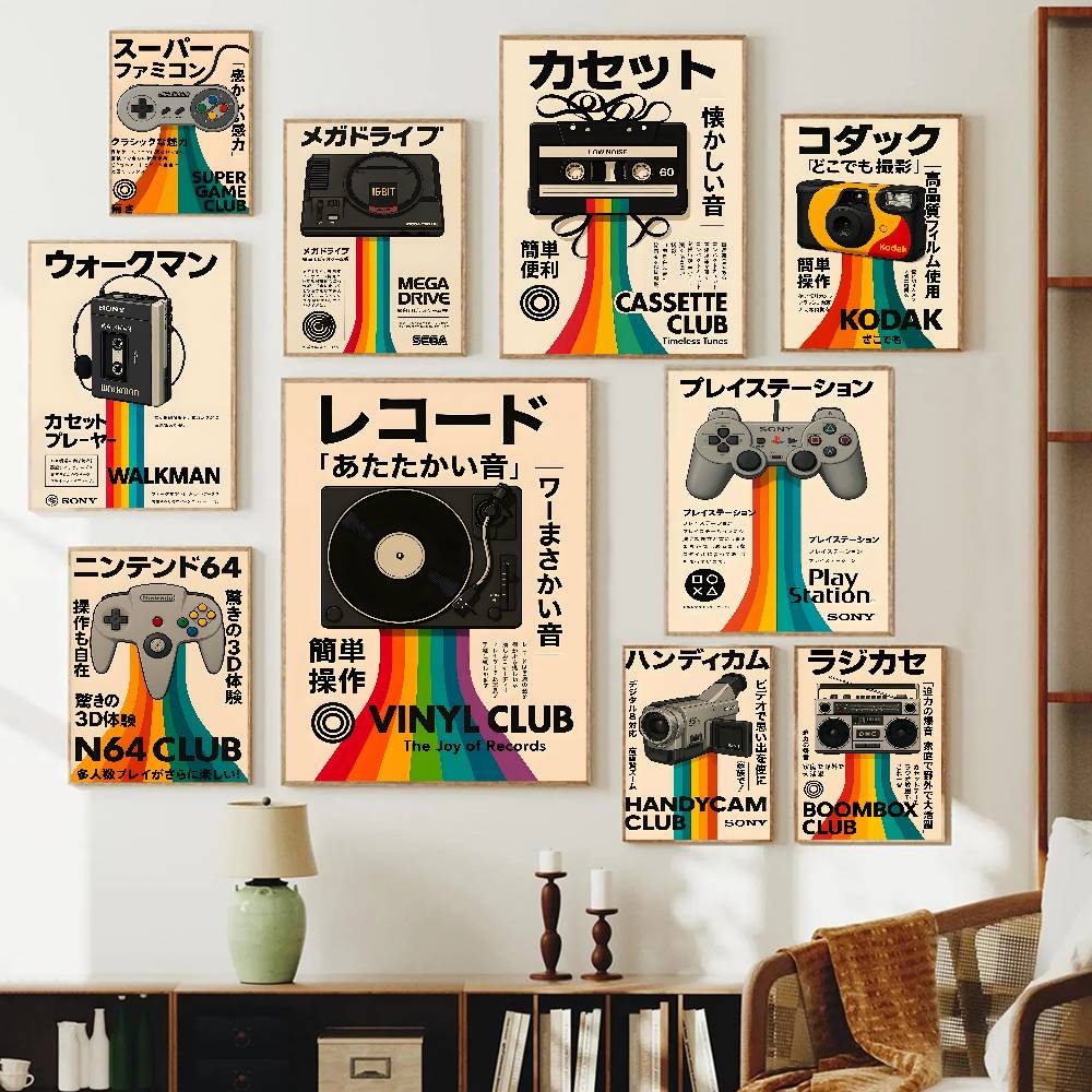 Retro Gaming Wallpaper - Poster Konsol Game Nostalgia Vintage Produk