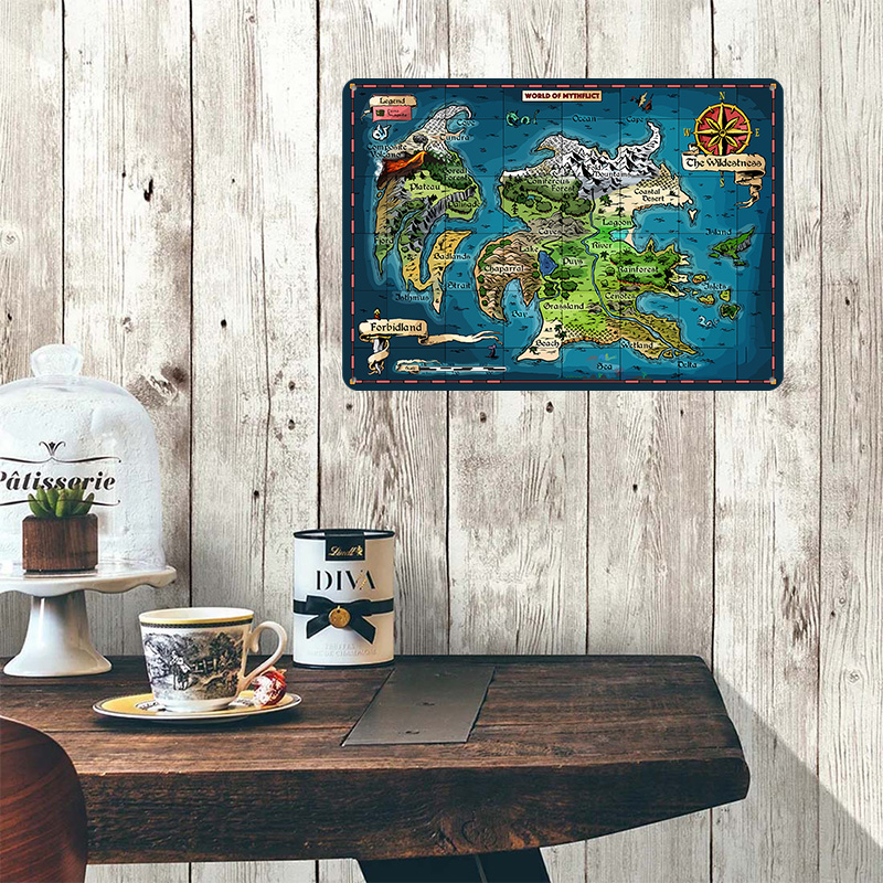 Poster Cetak Peta Fantasi Worl - World Of Retro Gaming ulasan dan harga