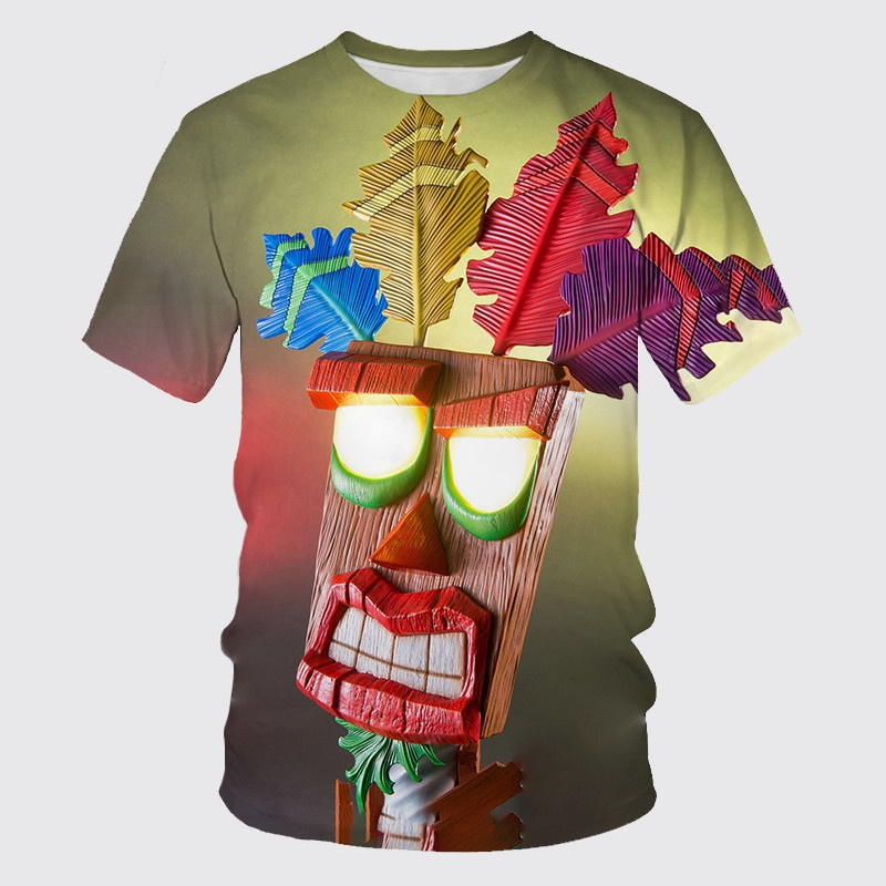 Kaos 3D Print Retro Game Crash - Retro Gaming Aesthetic ulasan dan harga