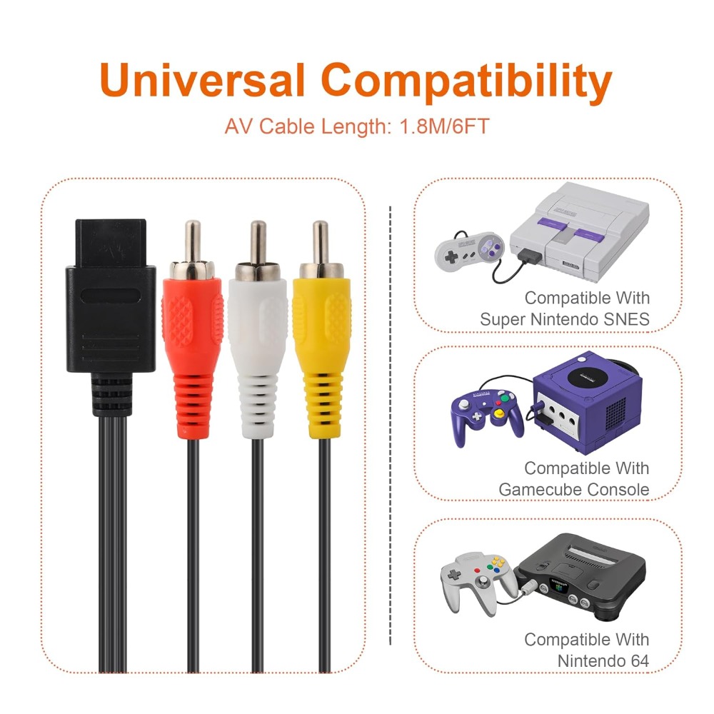 N64/Gamecube/SNES/SFC kabel AV - Retro Gaming Cables ulasan dan harga