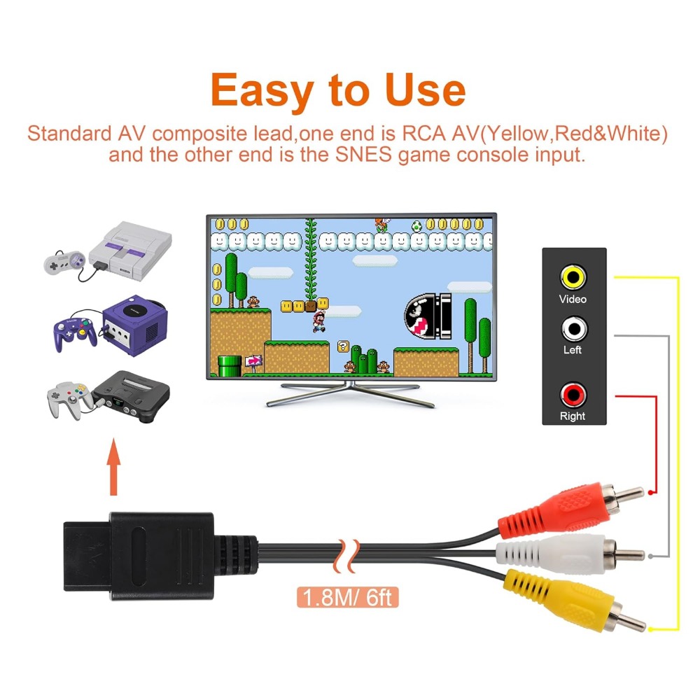 N64/Gamecube/SNES/SFC kabel AV - Retro Gaming Cables ulasan dan harga