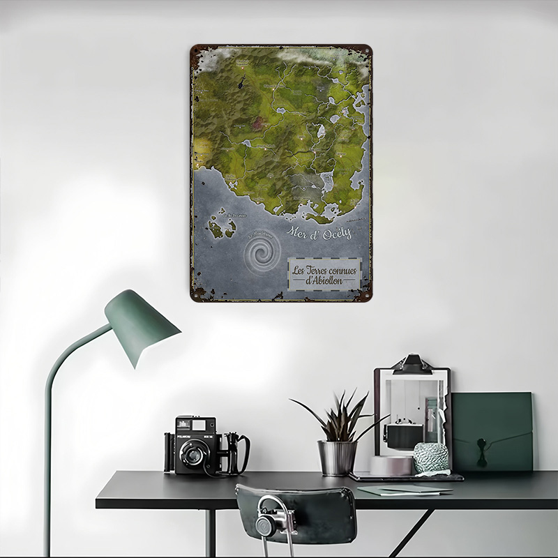 Poster Logam Peta Dunia Abioll - World Of Retro Gaming ulasan dan harga