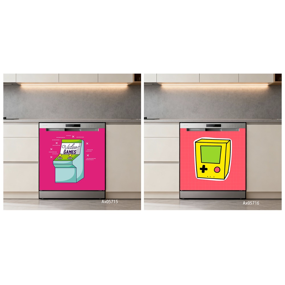 Stiker Pintu Mesin Cuci Piring - Retro Gaming Wallpaper ulasan dan harga