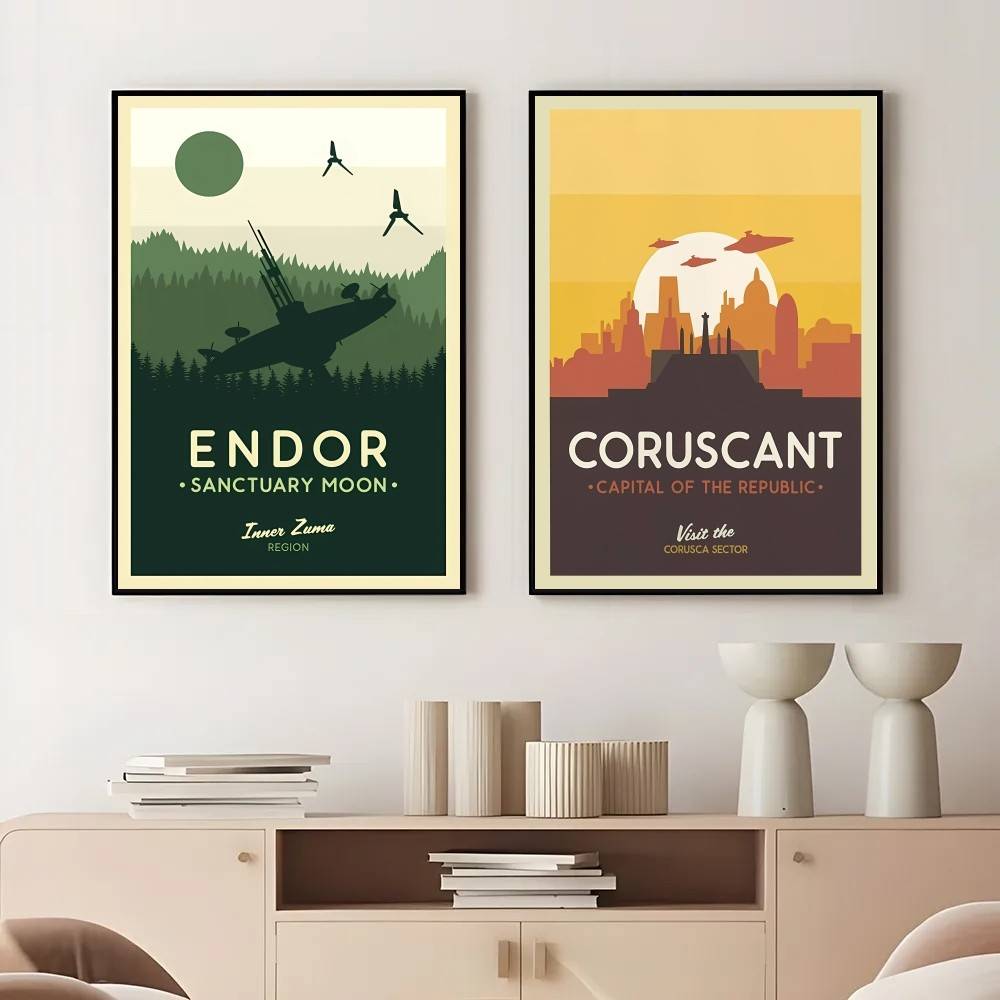 Poster Perjalanan Planet Sci-f - Retro Gaming Wallpaper ulasan dan harga