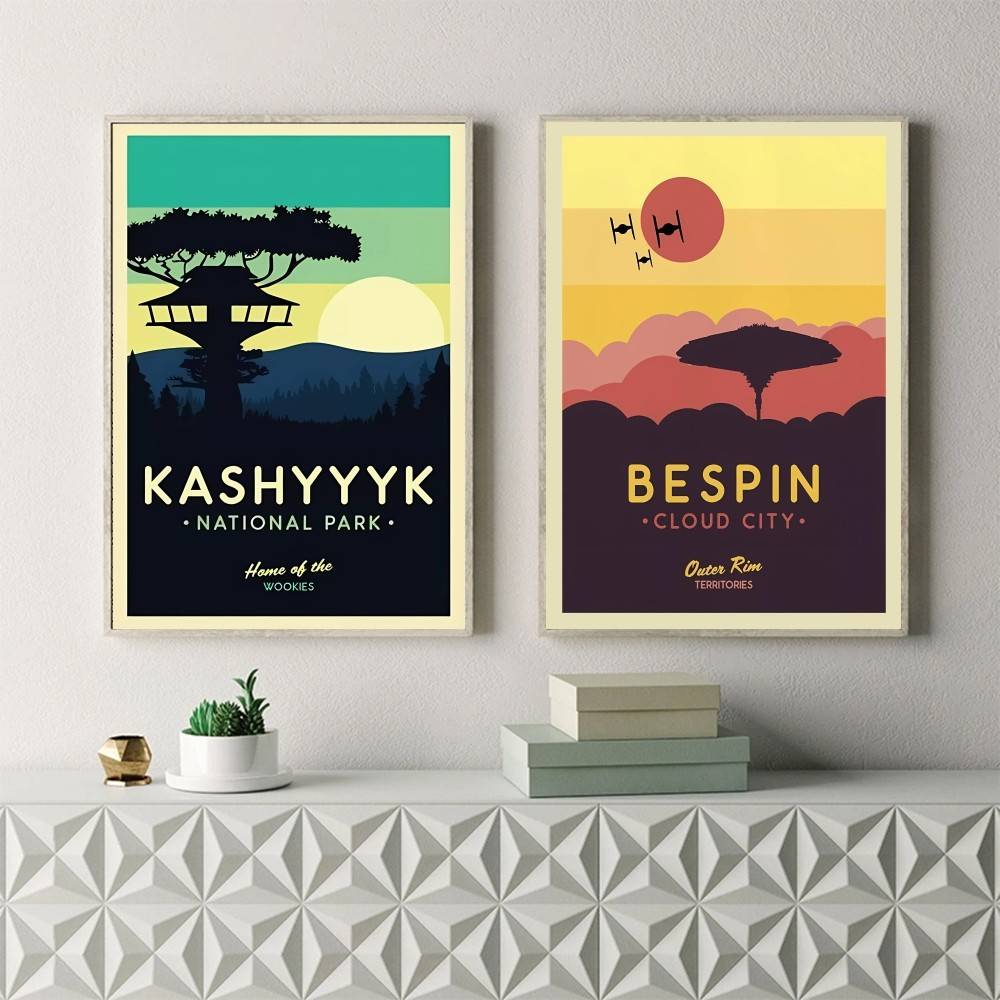 Poster Perjalanan Planet Sci-f - Retro Gaming Wallpaper ulasan dan harga