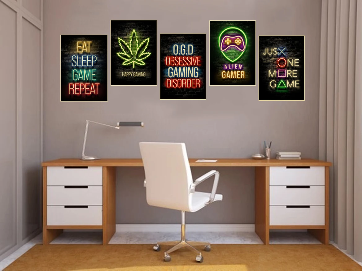 Poster Game Gambar Cetak Kerta - Retro Gaming Wallpaper ulasan dan harga